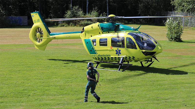Helikopter som skall lyfta